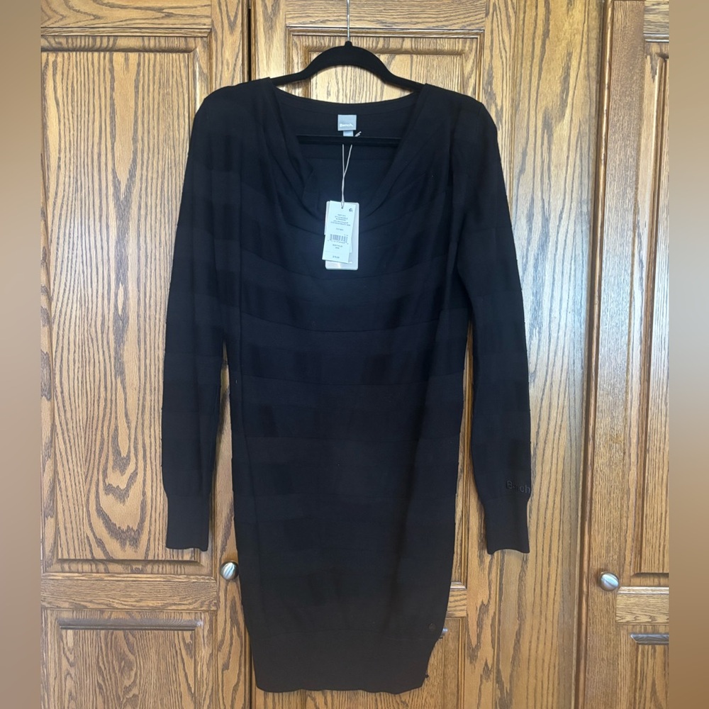 Bench Classic Black Long Sleeve Knit Dress new with tags size medium